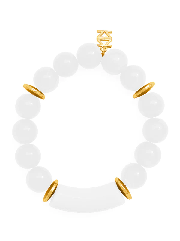 Resin Tube Glass Bead Stretch Bracelet Jewelry